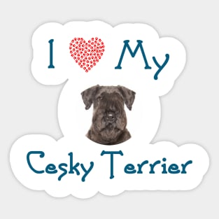 I Love My Cesky Terrier Sticker